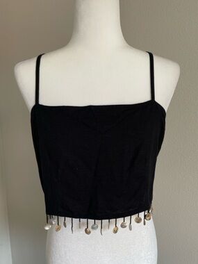 Jason Wu Black Beaded Fringe Camisole Size 8